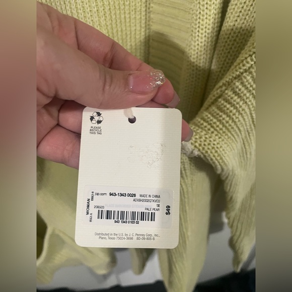 a.n.a Women’s Cardigan 100% Cotton Color Yellow Size 1X. NEW W TAG. - Picture 5 of 7